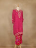 Pink Floral Embroidered Georgette Kaftan Suit - Diadem