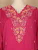 Pink Floral Embroidered Georgette Kaftan Suit - Diadem