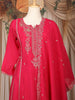 Pink Floral Embroidered Raw Silk Salwar Suit with Matching Dupatta