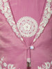 Pink Floral Embroidered Shimmer Kids Palazzo Suit With Jacket - Diadem