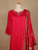 Pink Floral Embroidered Silk Salwar Suit With Printed Dupatta - Diadem