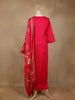 Pink Floral Embroidered Silk Salwar Suit With Printed Dupatta - Diadem
