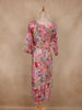 Pink Floral Print Design Cotton Kurti