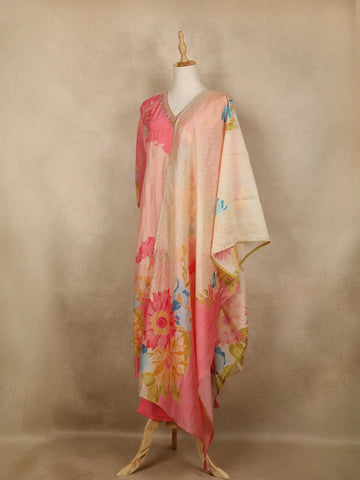 Pink Floral Printed Cotton Salwar Suit - Diadem