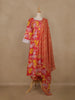Pink Floral Printed Cotton Salwar Suit With Dupatta - Diadem
