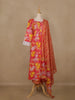 Pink Floral Printed Cotton Salwar Suit With Dupatta - Diadem