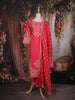 Pink Floral Printed Cotton Salwar Suit with Dupatta