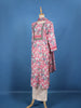 Pink Floral Printed Cotton Straight-Cut Salwar Suit