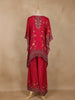 Pink Floral Printed Design Crepe Kaftan Suit