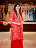 Pink Floral Printed Kaftan-style Crepe Salwar suit - Diadem