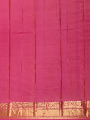Pink Floral Woven Pure Kanchipuram Silk Saree With Zari Border - Diadem