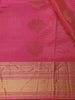 Pink Floral Woven Pure Kanchipuram Silk Saree With Zari Border - Diadem