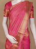 Pink Floral Woven Pure Kanchipuram Silk Saree With Zari Border - Diadem
