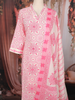 Pink Geometric Printed Cotton Salwar Suit with Dupatta