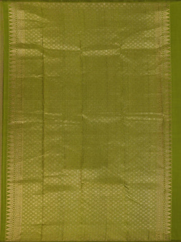 Pink Geometric Woven Pure Kanchipuram Silk Saree With Contrast Green Blouse - Diadem