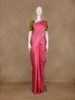Pink Geometric Woven Pure Kanchipuram Silk Saree With Contrast Green Blouse - Diadem