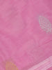 Pink Leaf Butta Woven Design Cotton Saree