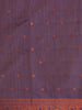 Pink Leaf Designed Soft Silk Saree With Contrast Purple Blouse - Diadem