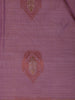 Pink Leaf Designed Soft Silk Saree With Contrast Purple Blouse - Diadem