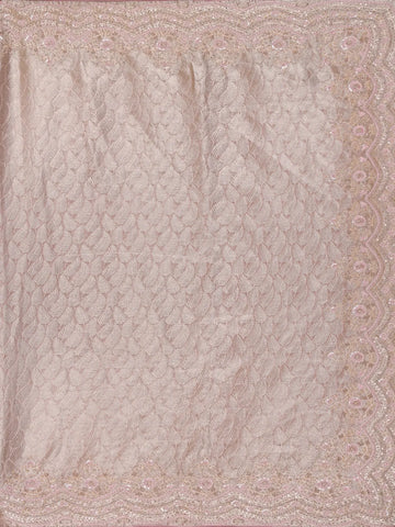 Onion Pink Leaf Woven Design Banarasi Silk Saree - Diadem