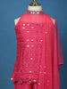 Pink Mirror Work Georgette Kids Palazzo Suit with Dupatta - Diadem