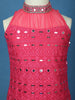 Pink Mirror Work Georgette Kids Palazzo Suit with Dupatta - Diadem