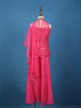 Pink Mirror Work Georgette Kids Palazzo Suit with Dupatta - Diadem