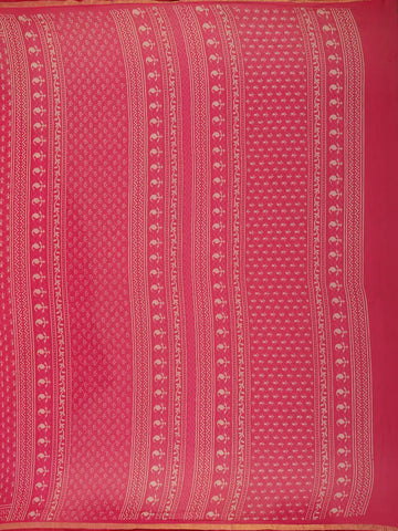 Pink Paisley Design Cotton Saree With Zari Border - Diadem