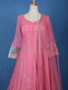 Pink Panel Designed Anarkali Georgette Gown - Diadem