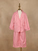 Pink Plain Cotton Blend Blazer Suit for Girls - Diadem