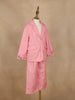 Pink Plain Cotton Blend Blazer Suit for Girls - Diadem