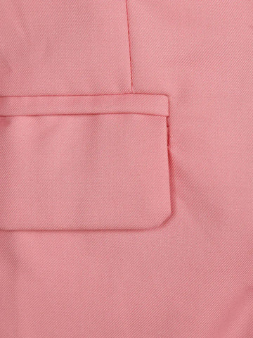 Pink Plain Cotton Blend Blazer Suit for Girls - Diadem