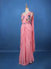 Pink Ready-to-Wear Draped Georgette Saree with Multicolor Sequin Embroidered Blouse - Diadem