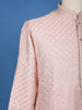 Pink Sequin Embroidered Cotton Kurta For Men - Diadem