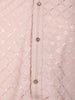 Pink Sequin Embroidered Cotton Kurta For Men - Diadem