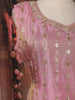 Pink Sequins Embroidered Tissue Silk Suit with Dupatta