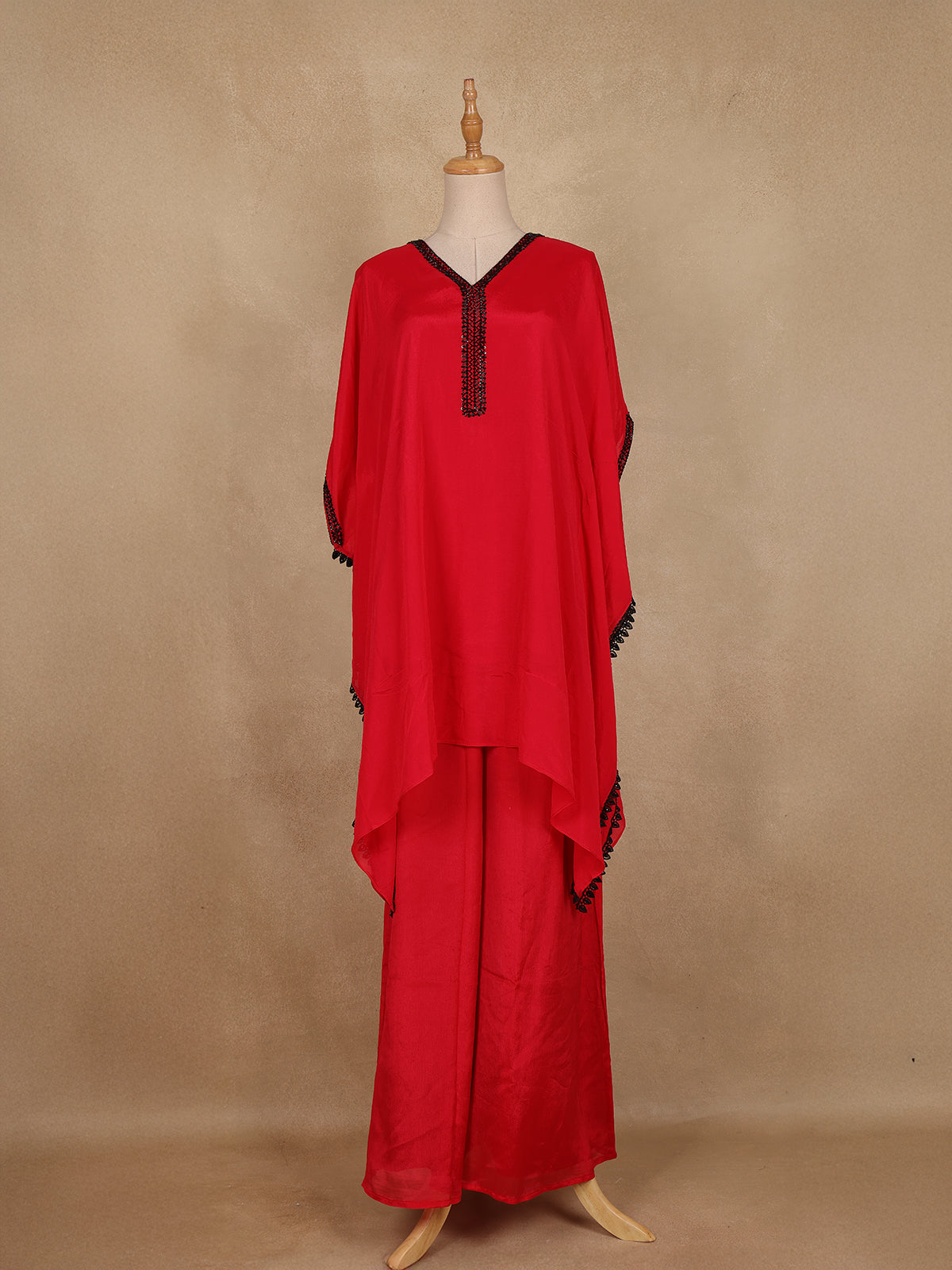 Pink Solid Design georgette Kaftan Suit