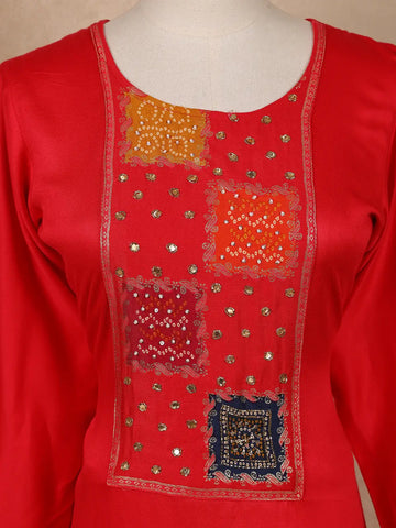 Pink Abstract Designed Cotton Salwar Suit - Diadem