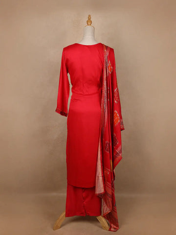 Pink Abstract Designed Cotton Salwar Suit - Diadem