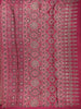 Pink Ajrak Print Mul Mul Cotton Saree - Diadem