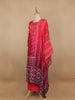 Pink Crepe Chevron Printed Salwar Suit for Women - Diadem