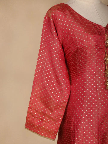 Pink Dot Designed Tissue Silk Gown - Diadem