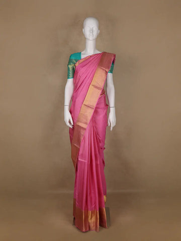 Pink Dotted Zari Weave Pure Kanchipuram Silk Saree - Diadem