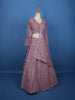 Pink Embroidery Bridal Net Lehenga - Diadem