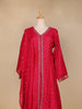 Pink Floral Buttis Semi Silk Sharara Salwar Suit - Diadem