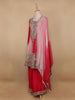 Pink Floral Designed Chiffon Sharara Salwar Suit - Diadem