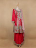 Pink Floral Designed Chiffon Sharara Salwar Suit - Diadem