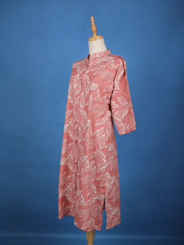 Pink Floral Designed Cotton Kurti - Diadem