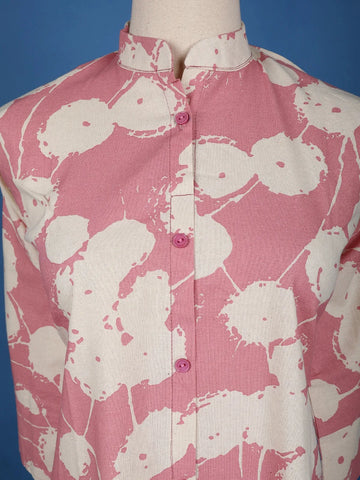 Pink Floral Designed Cotton Kurti - Diadem