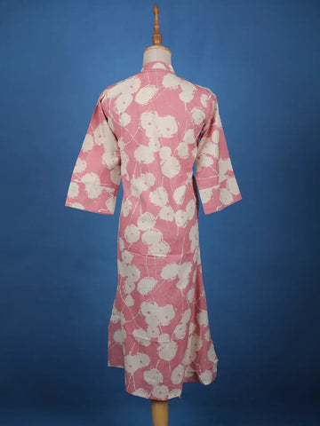 Pink Floral Designed Cotton Kurti - Diadem